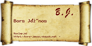 Bors János névjegykártya