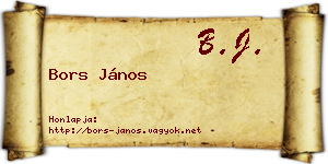 Bors János névjegykártya