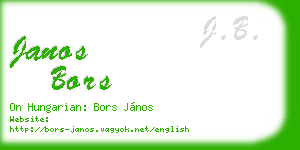janos bors business card